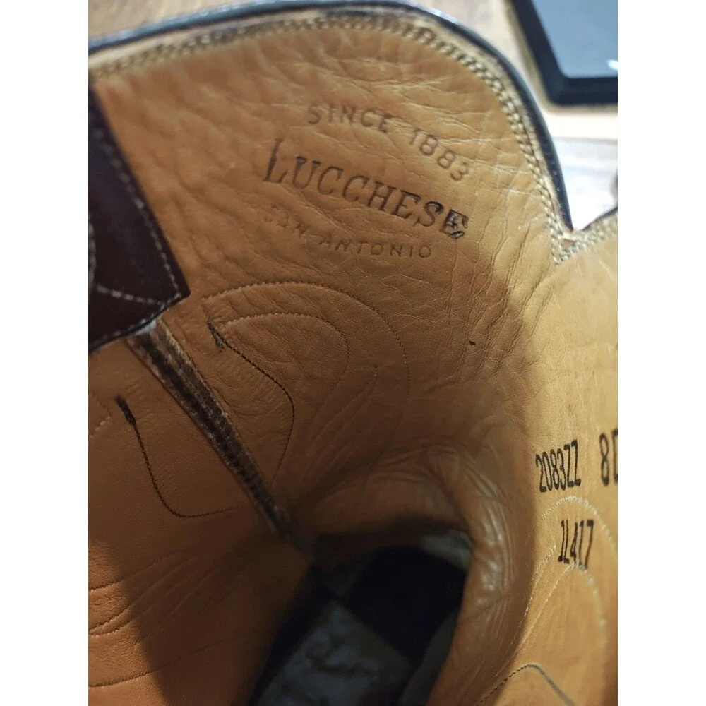 Lucchese San Antonio 2083ZZ Cowboy Boots Size 8D Goatskin Leather Seville Style